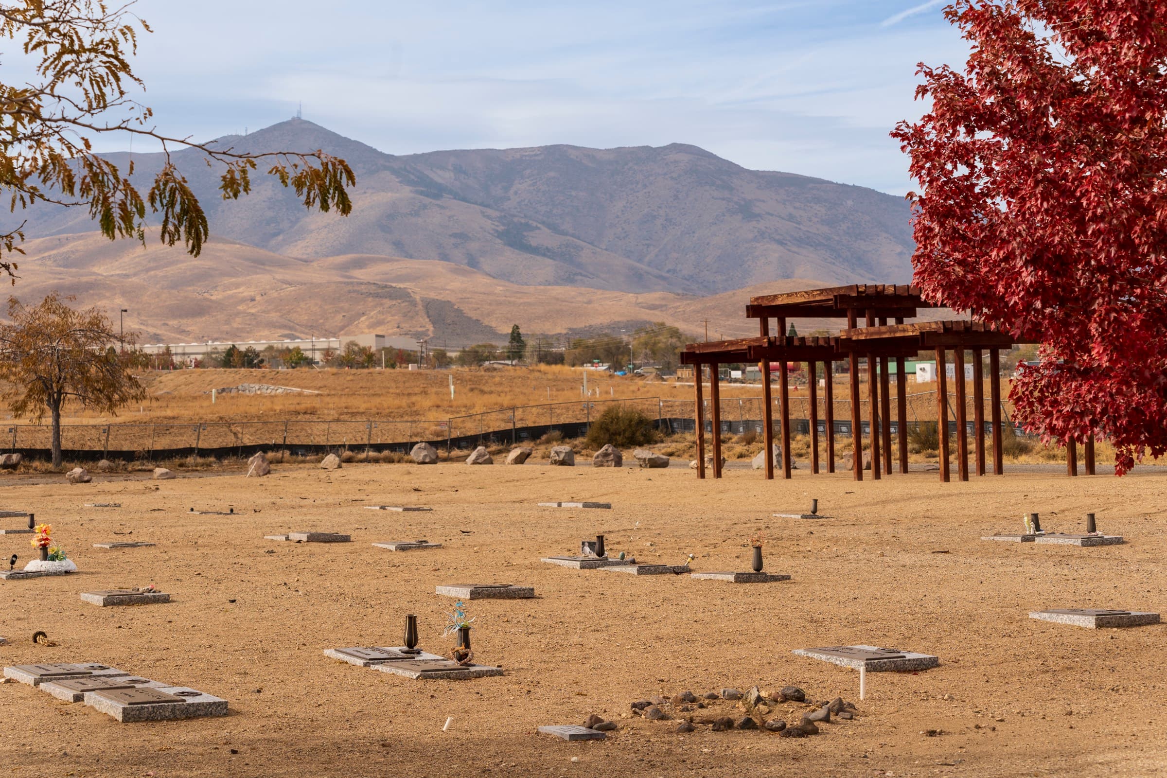 A memorial pavilion amid autumn color